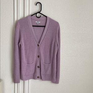 Croft & Barrow Purple Cardigan Sweater V-Neck